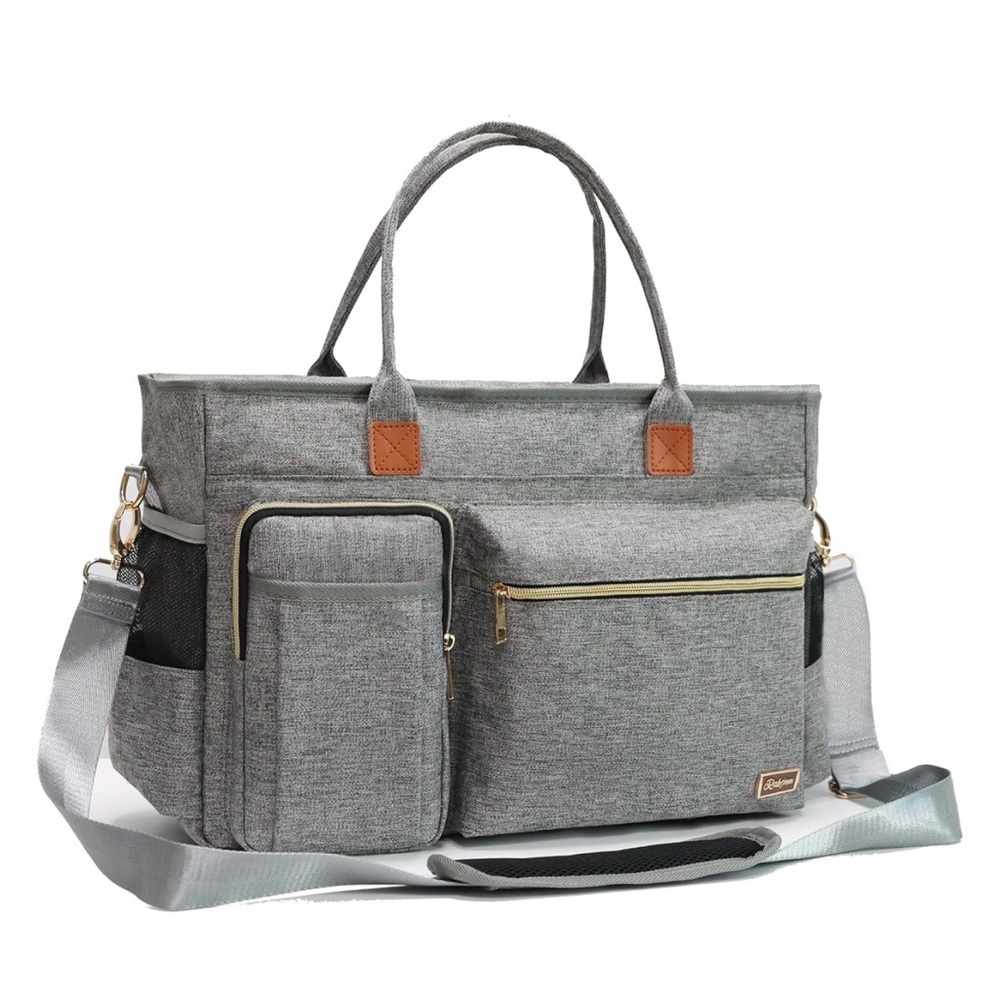 Brand New Tote Bag for Work with Padded 15.6” Laptop Sleeve/Gray